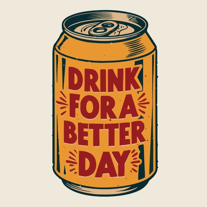 Optimistic thirst quencher drink can saying