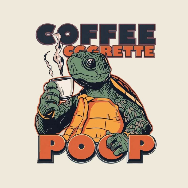 Lizard Schildkröte Kaffee Kippe Gaffel Zigarette