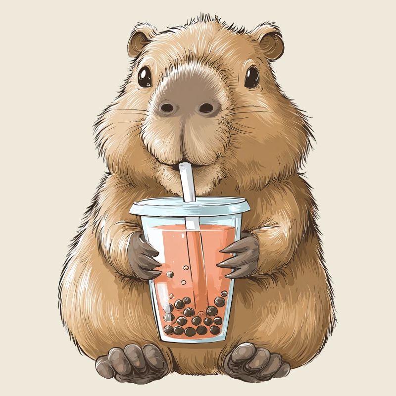 Süßes Anime Capybara Bubble Tea Boba Tea 