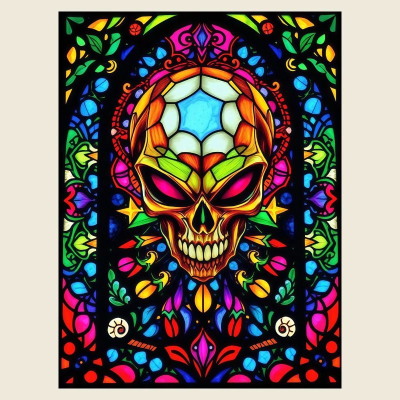 Skull Stained Glass Window
