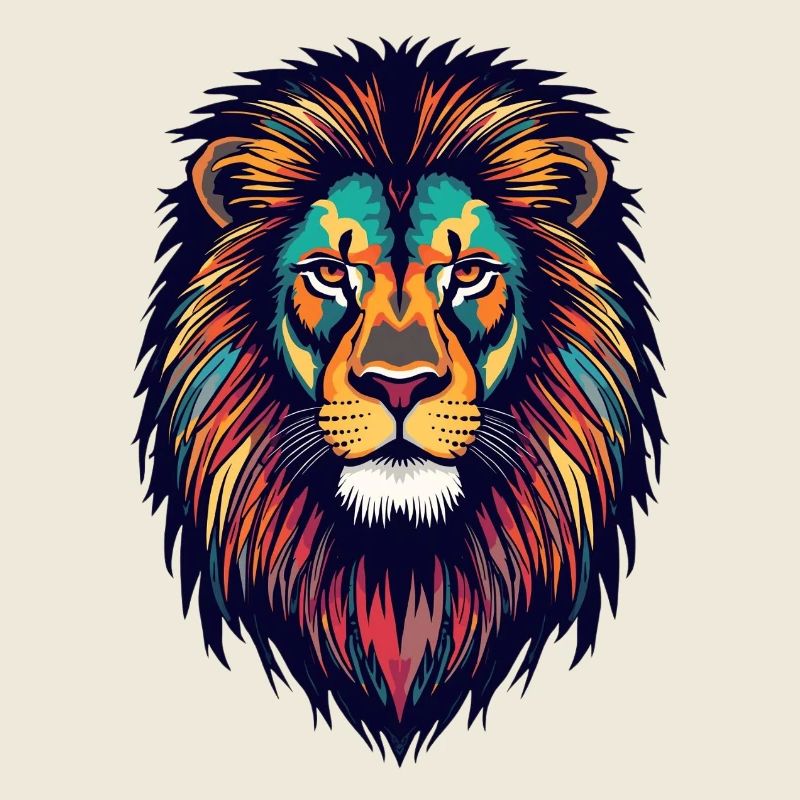 Leuchtender Löwe Farbexplosion