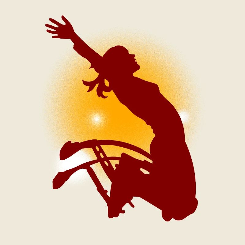 Sun Cheering Silhouette Jump