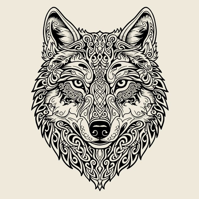 Celtic Wolf's Head