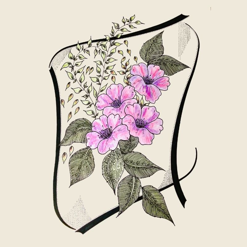 Corset de vrilles de fleurs