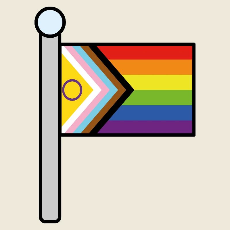 Inclusive Progress Pride flag pole