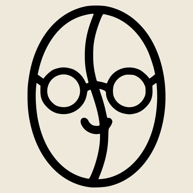 Kaffee-Liebe: Kaffeebohne mit Brille