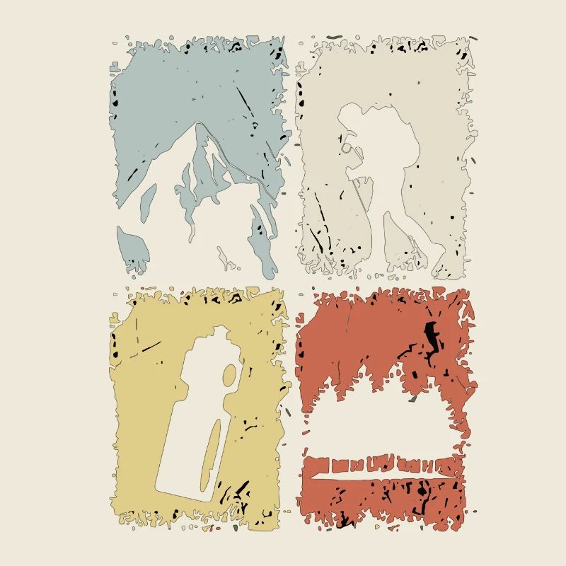 Vier Panel Silhouette Grunge