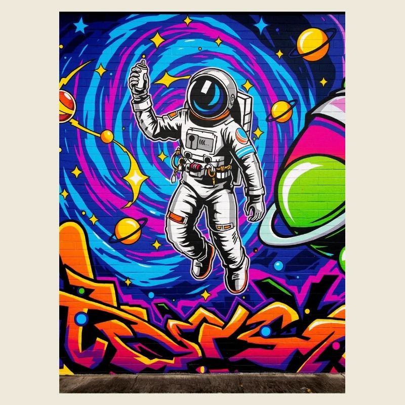 Astronaute dans l’univers du graffiti