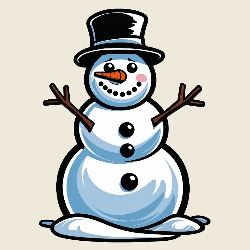 Winter magic, snowman in a top hat