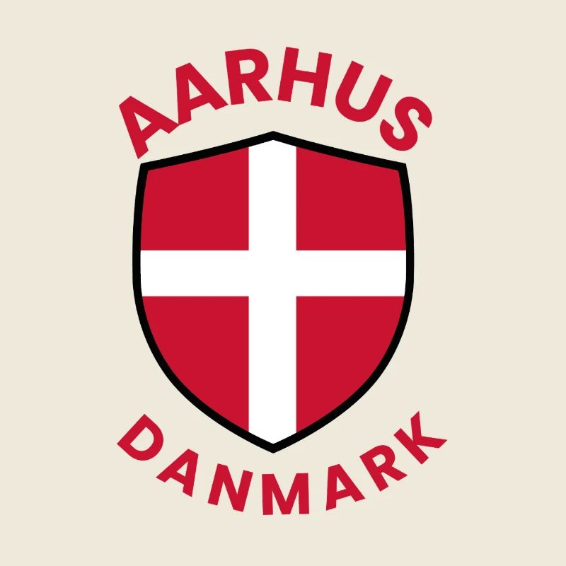 Aarhus Denmark Flag Shield