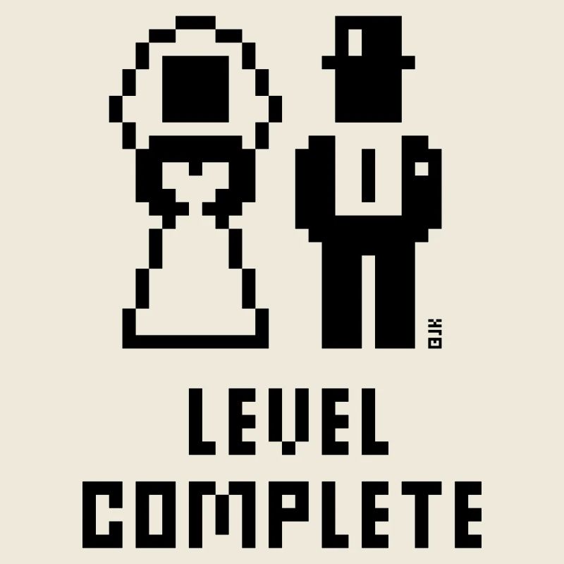 Level Complete (Hochzeit / JGA / Pixel / Bold / B)