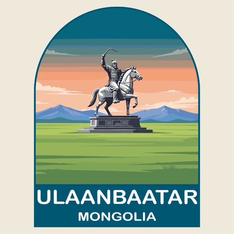 Ulaanbaatar Mongolei Vintage-Reise-Kunstplakat