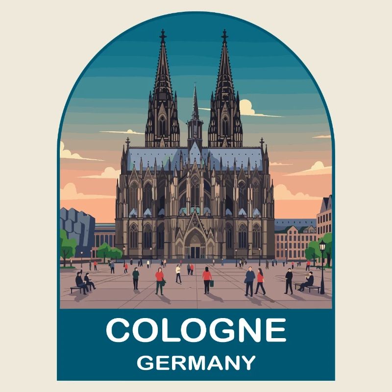 Kölner Deutscher Dom, Vintage-Reiseplakat