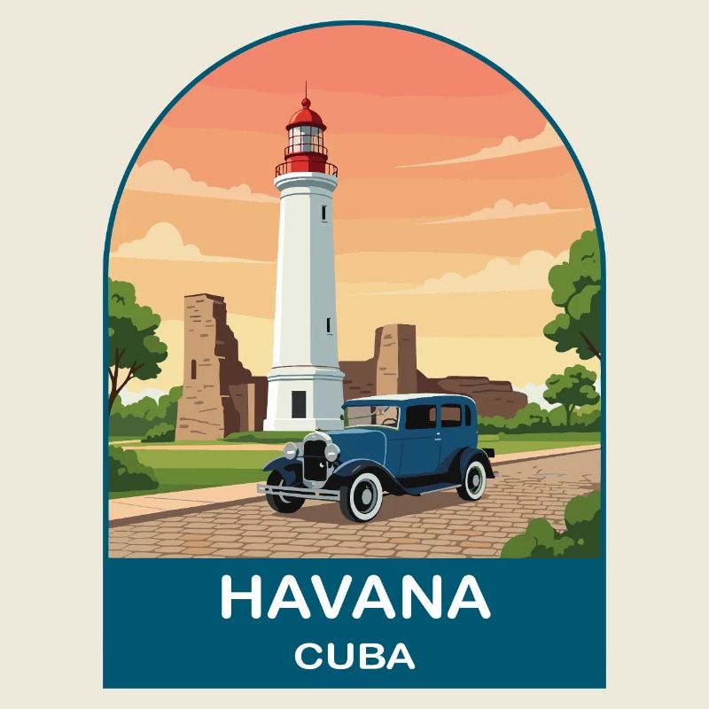 Havana Cuba Oldtimer-Reiseplakat
