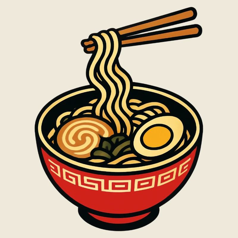 Bol de ramen avec baguettes