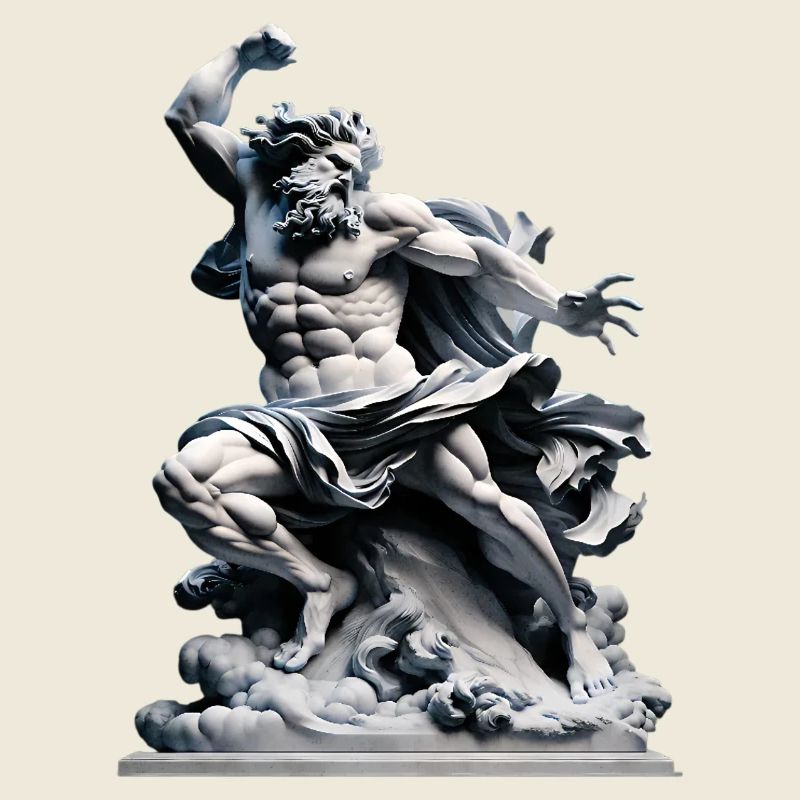 Zeus Storm Statue – Mythological Power