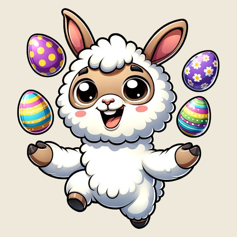 Easter Llama Juggling Easter Egg Juggling