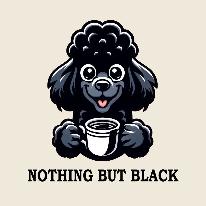 Caniche noir Café Je L’aime Noir