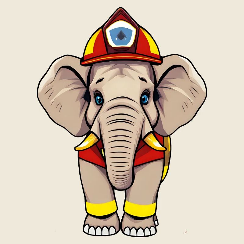 Held Elefant Feuerwehrmann