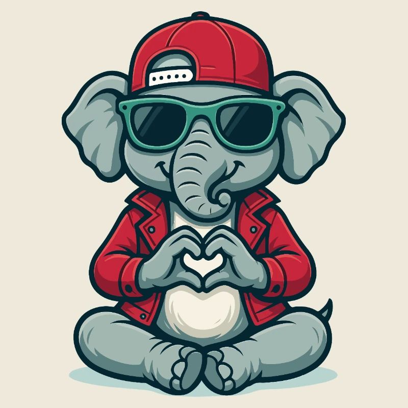 Heart elephant with style