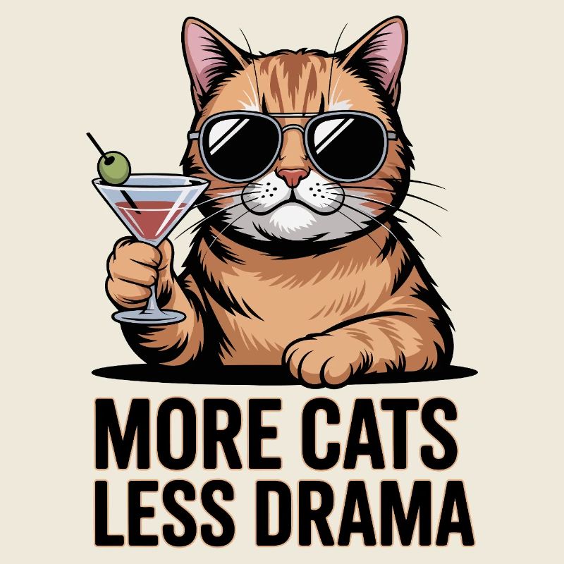 Plus de chats Moins de drame Cocktail de chats