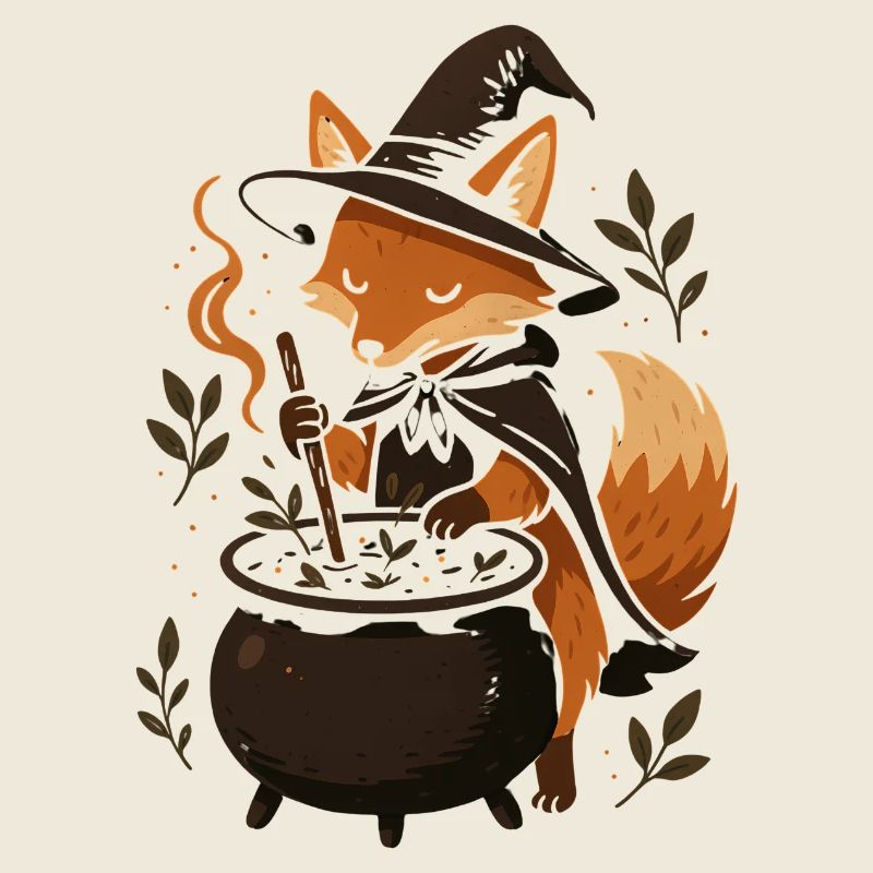 Magical Fox Witch Halloween Design
