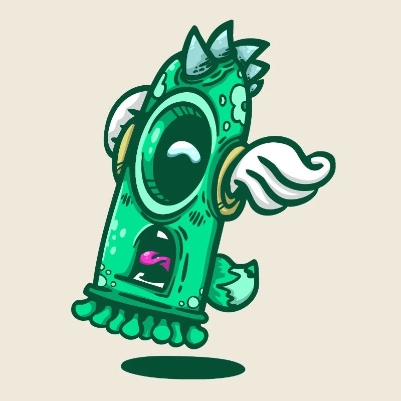 Green Winged Monster Window