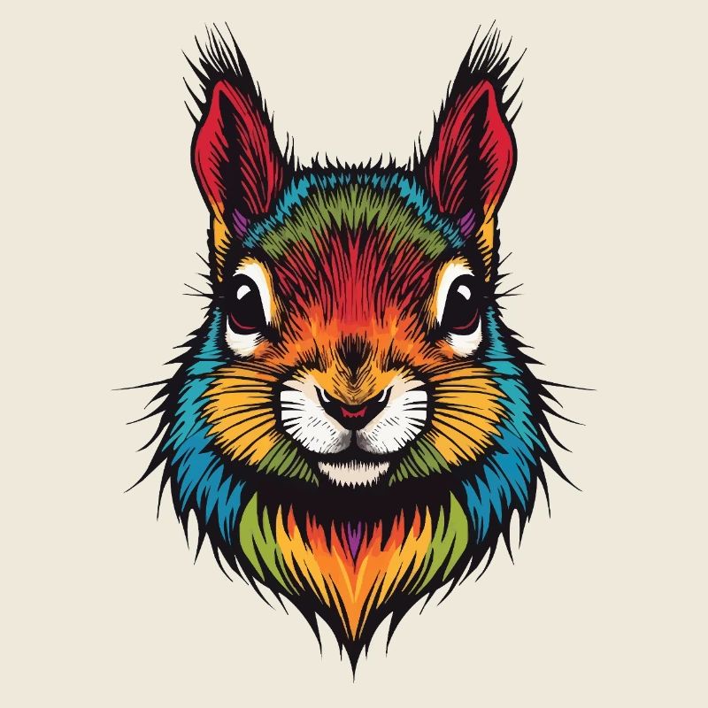 Buntes Eichhörnchen tierische Farbexplosion