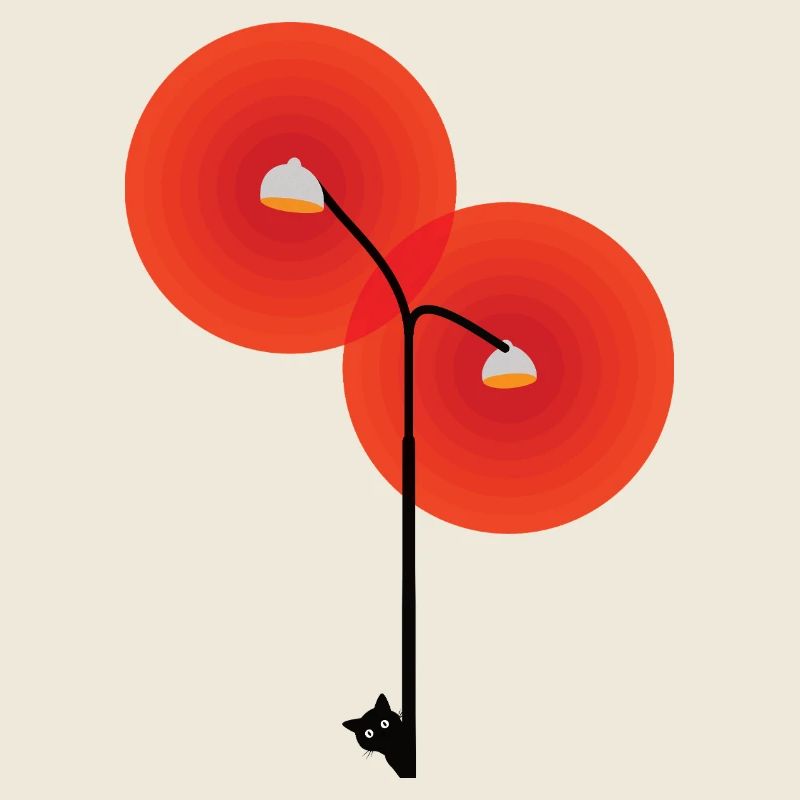 Lampadaire avec chat