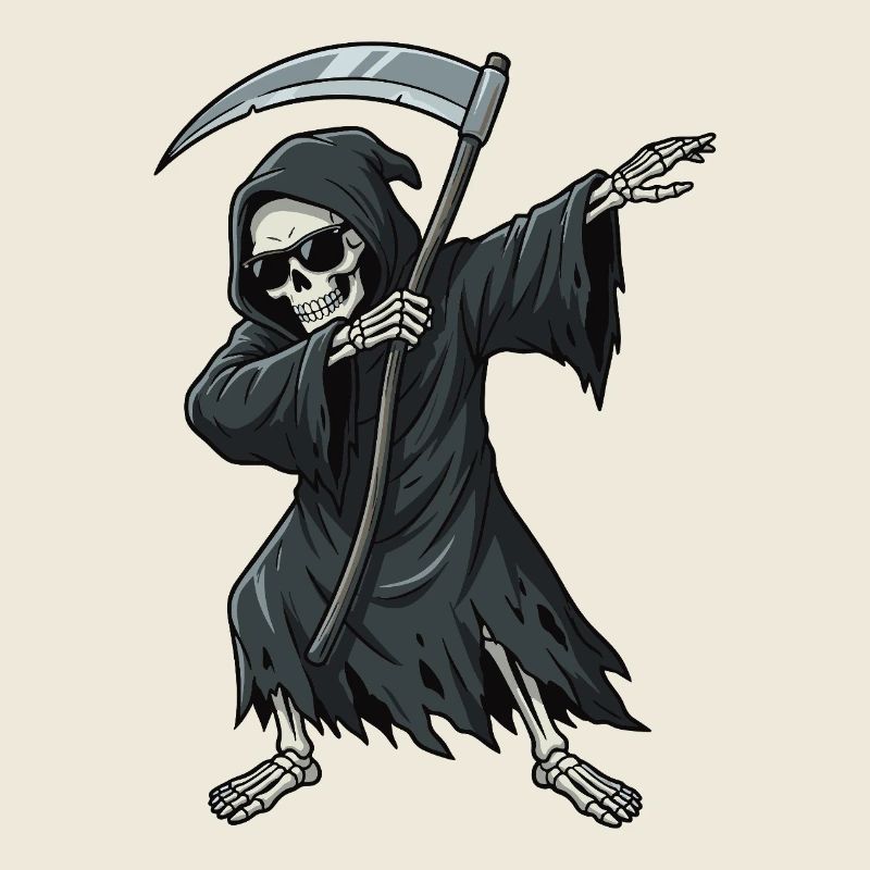 Dabbing Grim Reaper – Dessin animé Drôle du Crâne