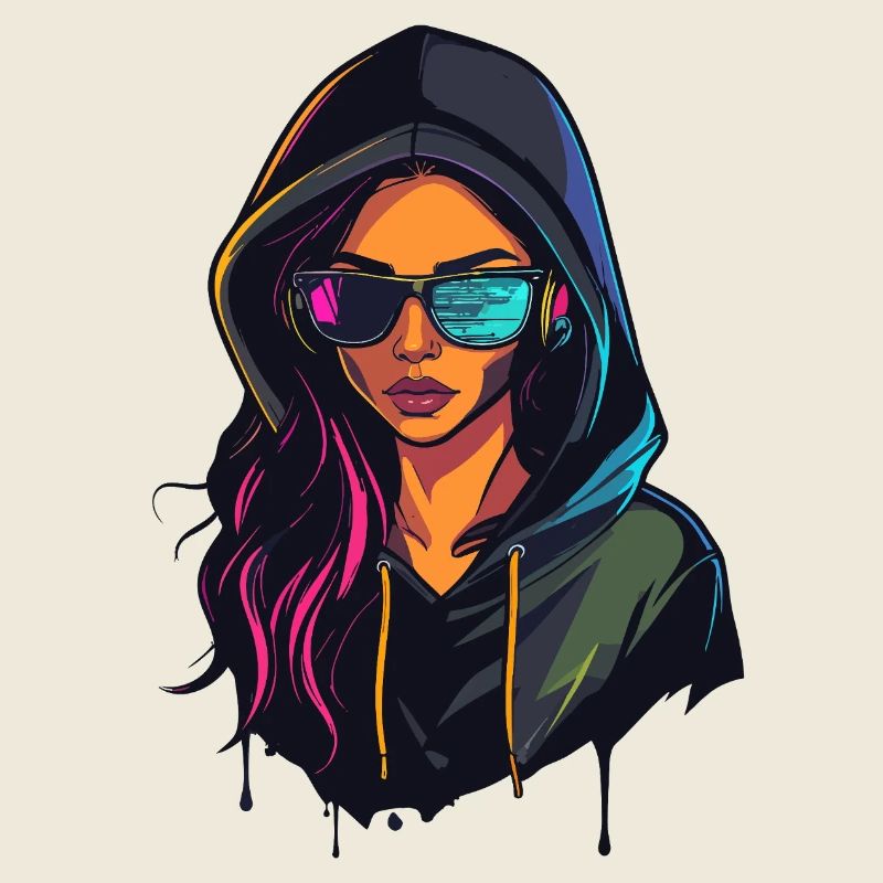 Hacker Programmer Developer Woman Portrait