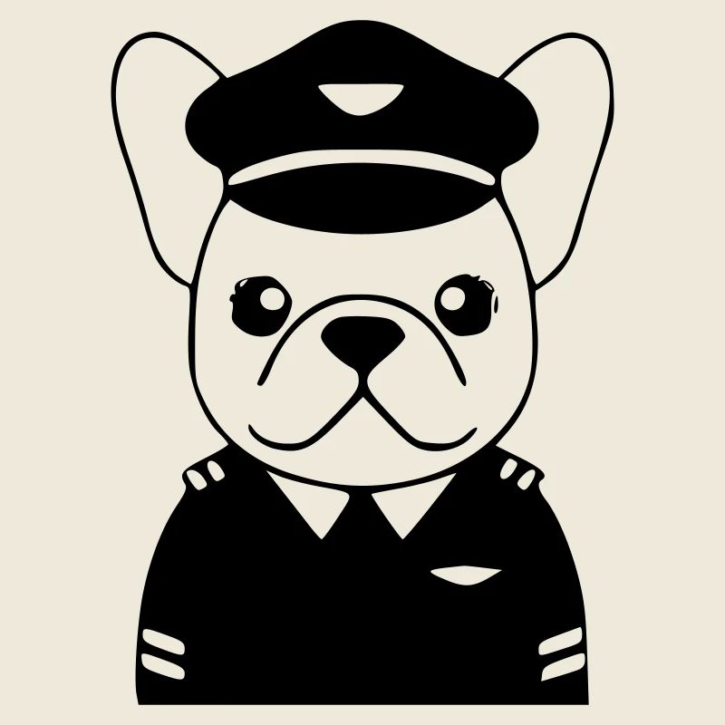 Frenchie Pilot Uniform Schwarz