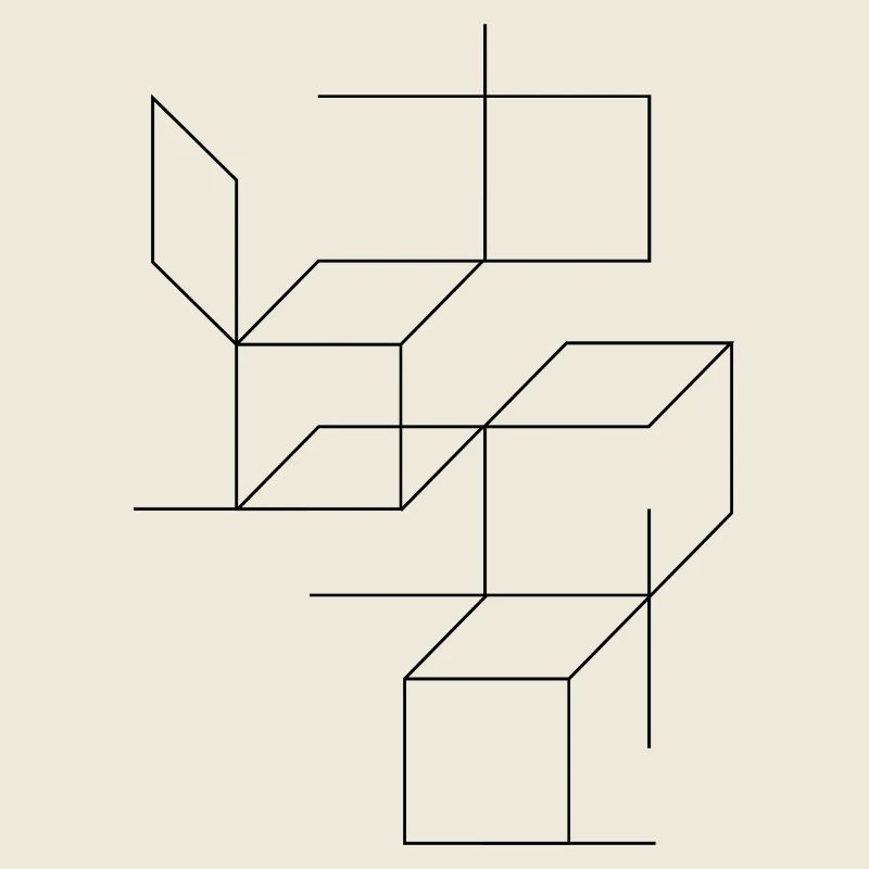 squares and lines composition