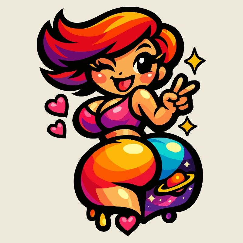 Femme danseuse de l’espace Kawaii