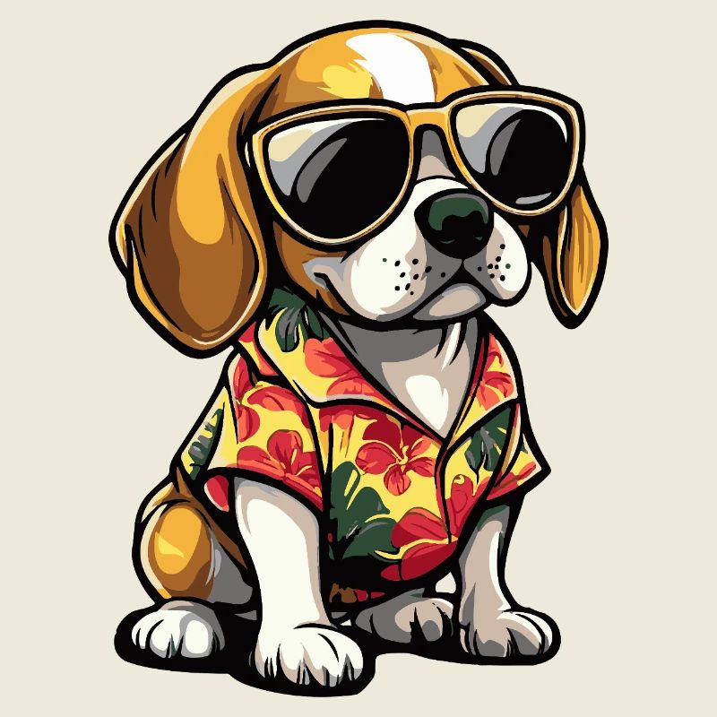 Beagle Hund Comic Urlaub