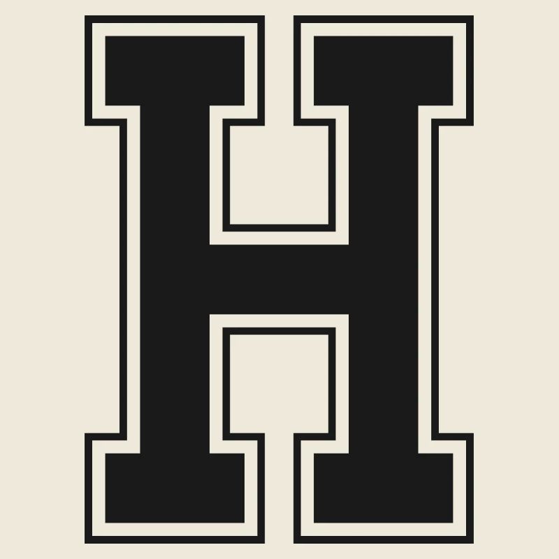 Monogram Black Yellow College House Initial H