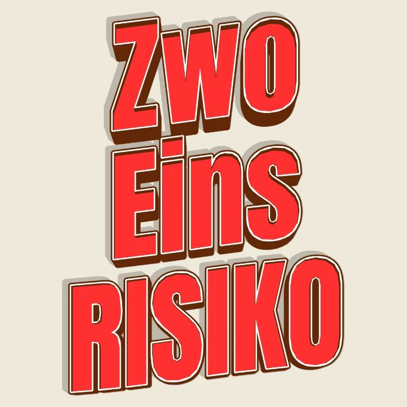 Zwo Eins Risiko Großbuchstaben Typo