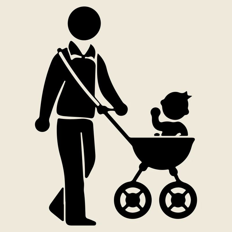 Papa poussette bébé