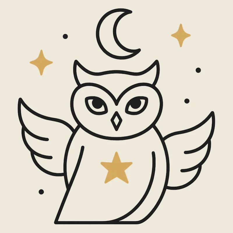 Moonlit Night Owl with Starlight