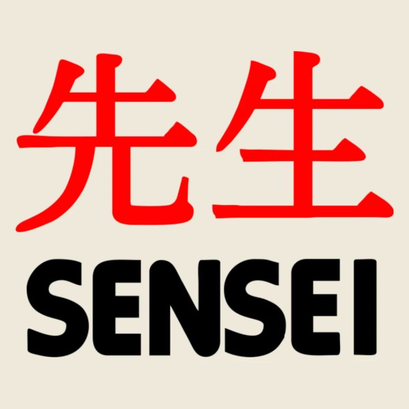 Lehrer oder Meister in Kanji-Schrift Text 'Sensei