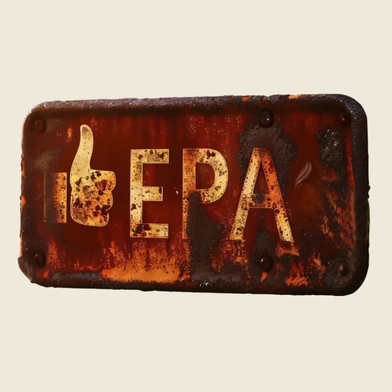 Rusty LIKE EPA sign with a retro feel