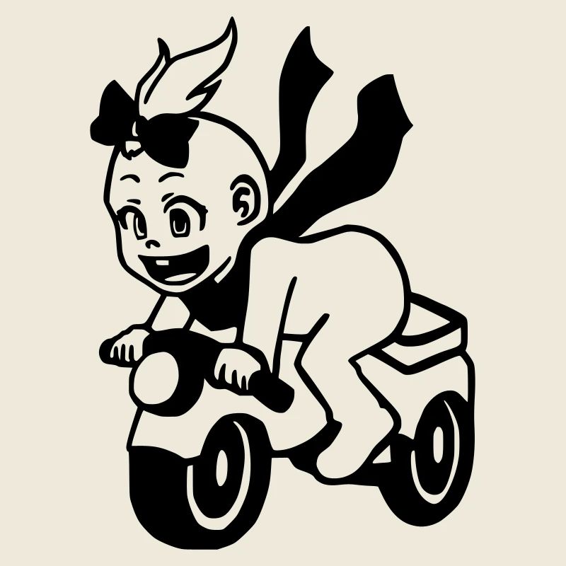 Mädchen auf Motorrad