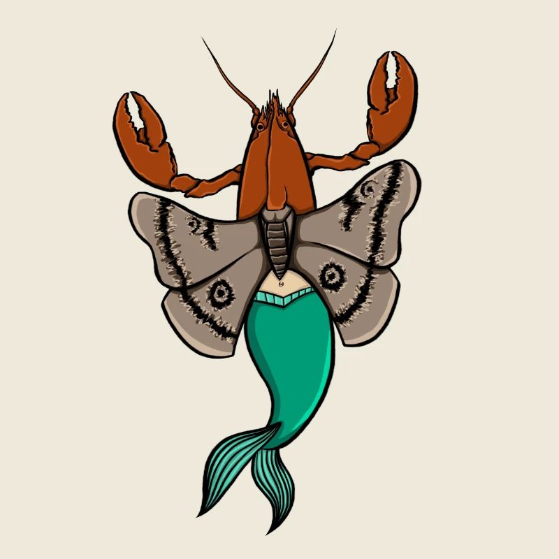Lobster moth-mermaid