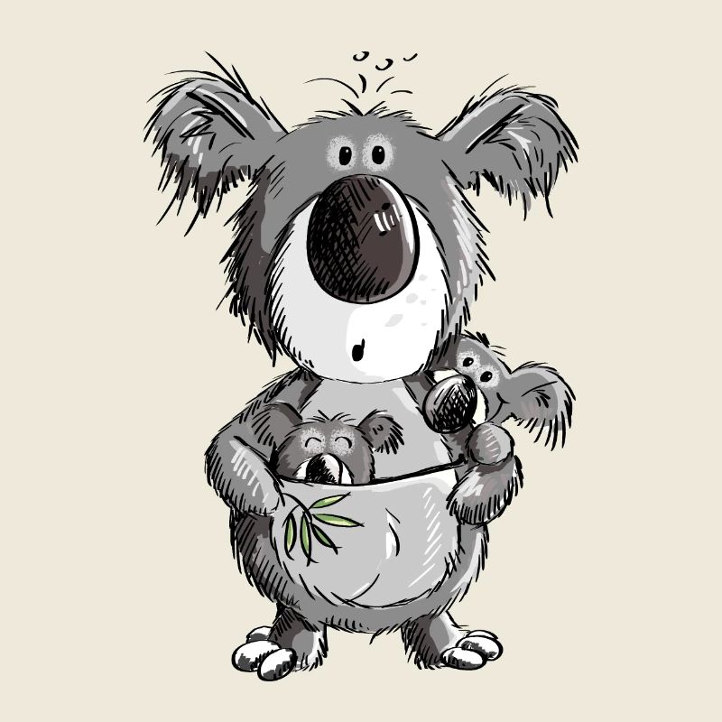 Süßer Koala Bär mit Kindern Comic