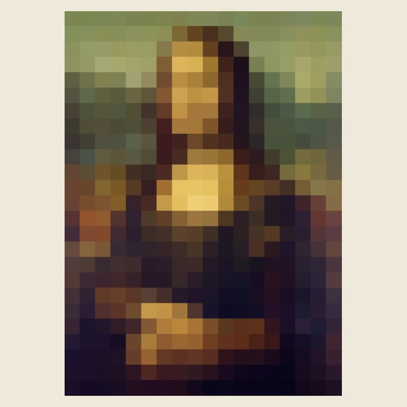 Mona Lisa 8-bit pixels tableau Léonard de Vinci