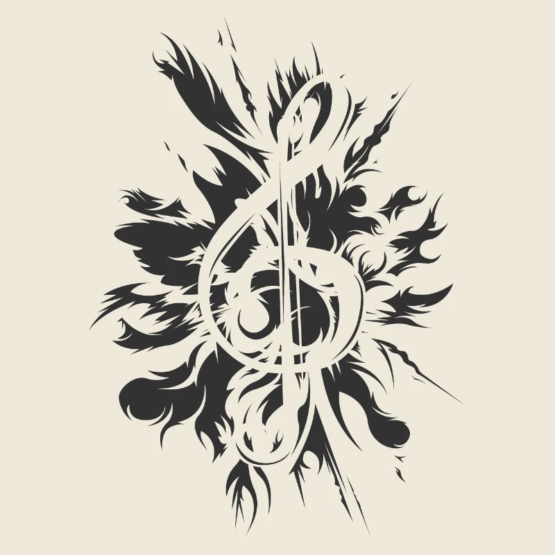 Icône d’art symbole d’explosion de musique de clef