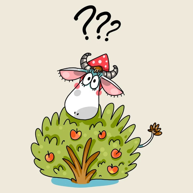 Kuh mit Busch Lustiges Tier Design