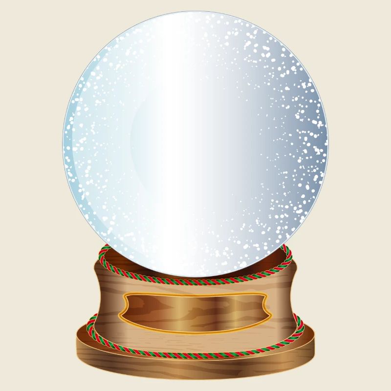empty nostalgic snow globe to label