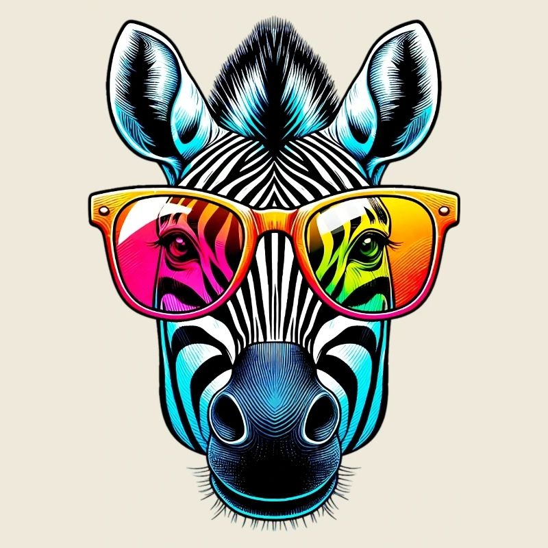 Zèbre avec lunettes de soleil