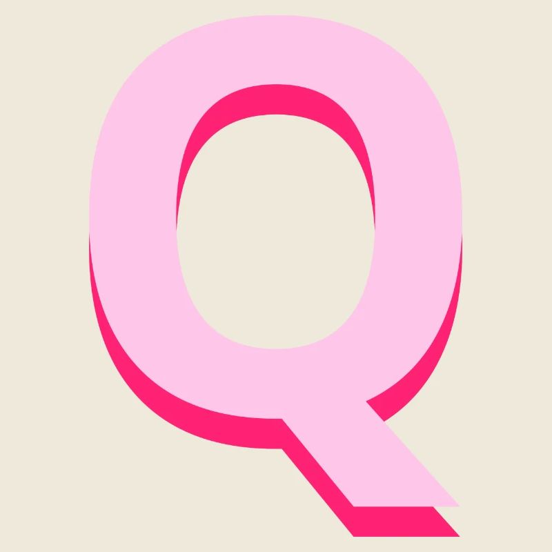 Lettre q rose pop et moderne